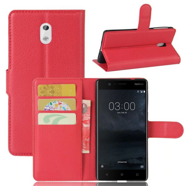 

Чехол-книжка Litchie Wallet для Nokia 3 Красный