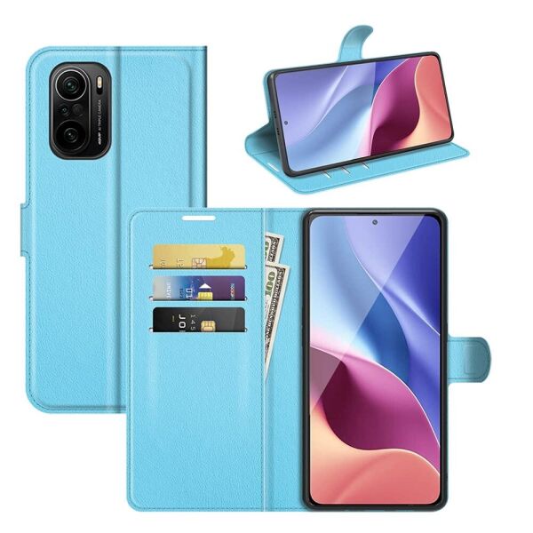

Чехол-книжка Litchie Wallet для Poco F3 / Redmi K40 / K40 Pro Blue