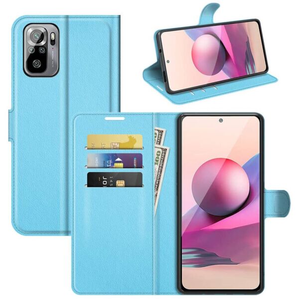 

Чехол-книжка Litchie Wallet для Xiaomi Redmi Note 10 Pro Blue