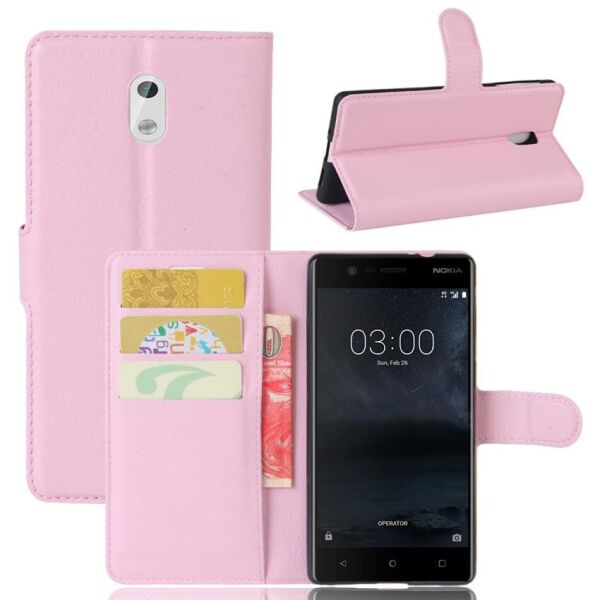 

Чехол-книжка Litchie Wallet для Nokia 3 Светло-розовый
