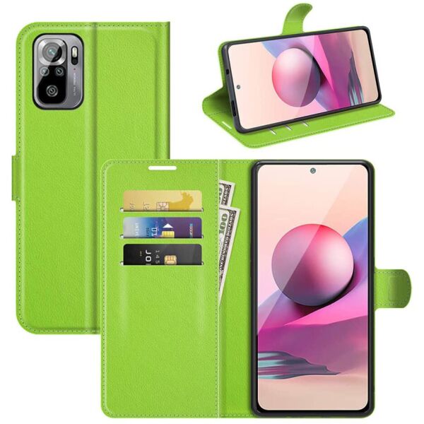 

Чехол-книжка Litchie Wallet для Xiaomi Redmi Note 10 Pro Green