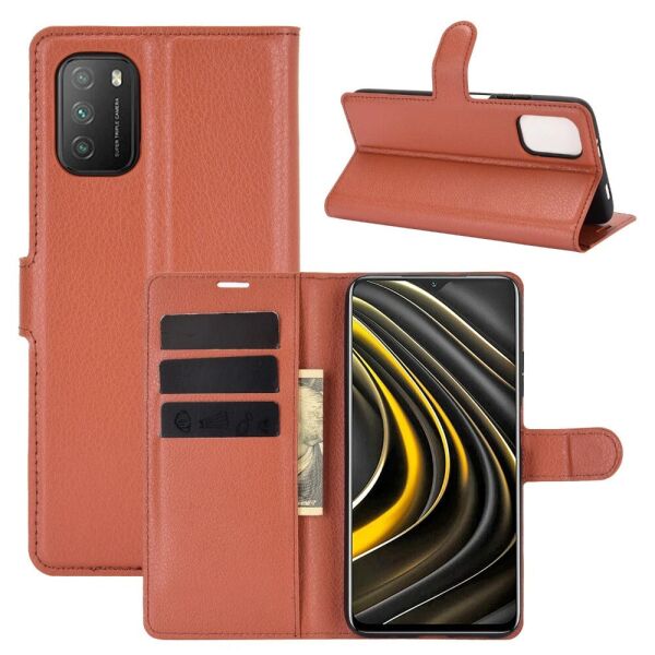 

Чехол-книжка Litchie Wallet для Poco M3 Brown