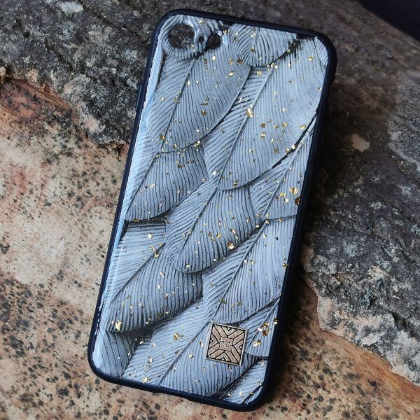 

Чехол Epoxy Case для Apple iPhone 7 / 8 / SE 2020 Grey Feather