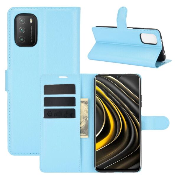

Чехол-книжка Litchie Wallet для Poco M3 Blue