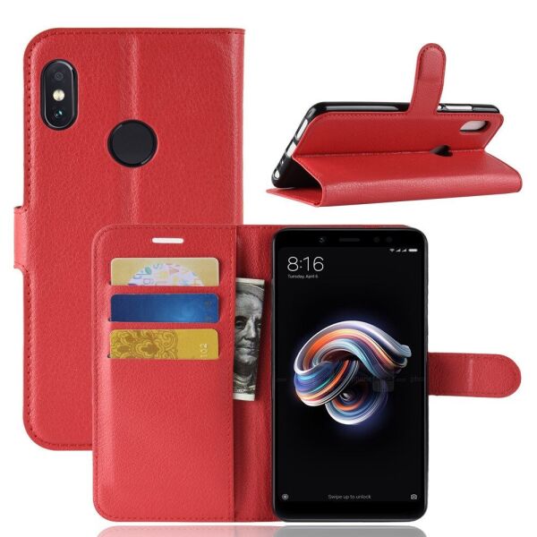 

Чехол-книжка Litchie Wallet для Xiaomi Redmi Note 5 Красный