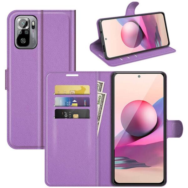 

Чехол-книжка Litchie Wallet для Xiaomi Redmi Note 10 Pro Violet