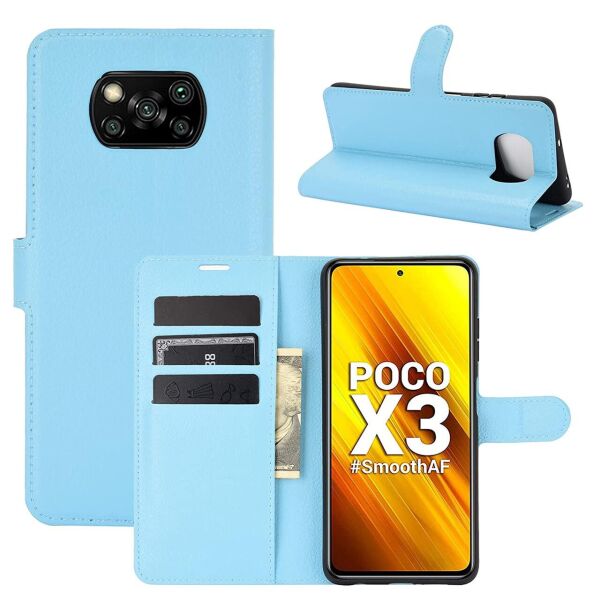 

Чехол-книжка Litchie Wallet для Poco X3 / X3 NFC / X3 Pro Blue