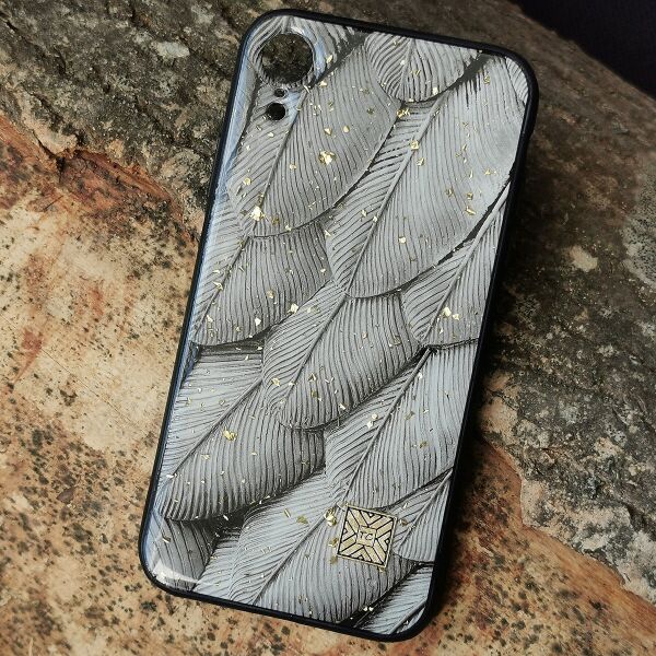 

Чехол Epoxy Case для Apple iPhone XR Grey Feather