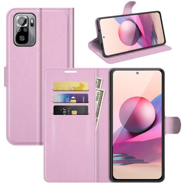

Чехол-книжка Litchie Wallet для Xiaomi Redmi Note 10 Pro Pink