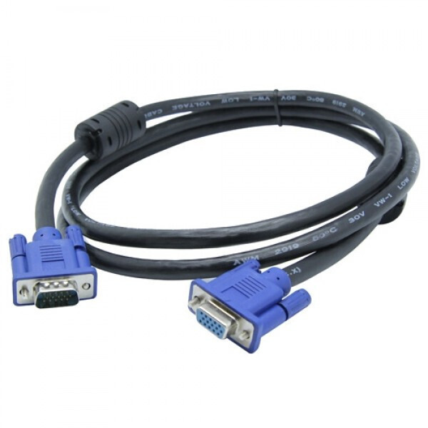 

Кабель WOW VGA male на VGA male (папа-папа) 2 феррита 3м шнур Black-Blue