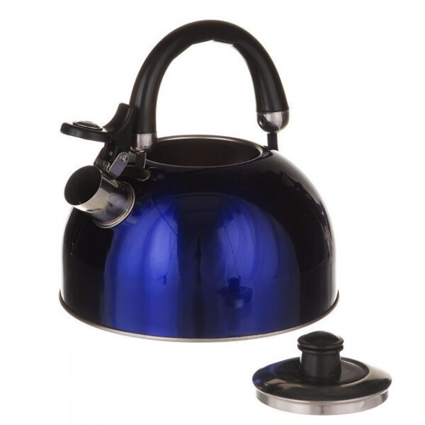 

Чайник со свистком A-PLUS из нержавеющей стали двойное дно 2,5 л Синий