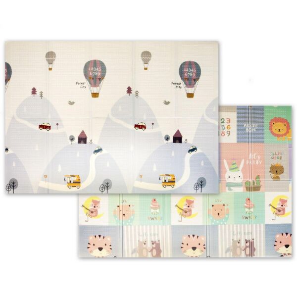 

Детский развивающий двусторонний термо коврик WOW Мягкий пол Гипоаллергенный "Воздушный шар+Животные"