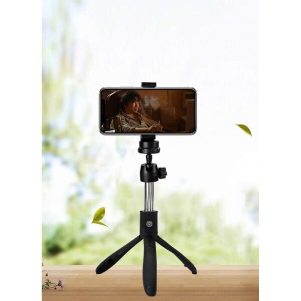

Селфи палка штатив тренога для телефона Bluetooth с пультом Selfie Stick K05 Чёрный