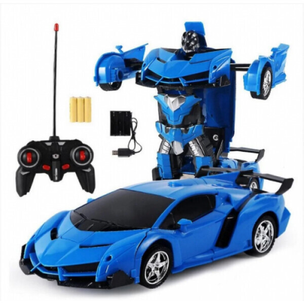 

Трансформер машинка WOW Lamborghini Robot Car Автобот с пультом радиоуправляемая модель 1:18 Синяя