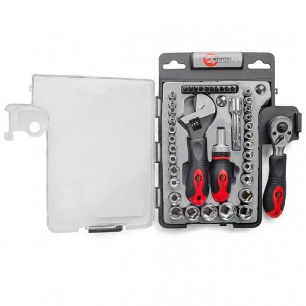 

Набор инструмента 43 ед., 3/8" & 1/4", Cr-V INTERTOOL ET-6003