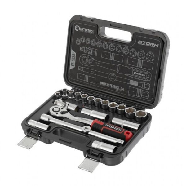 

Набор инструментов 20 ед. STORM, 1/2", Сr-V INTERTOOL ET-8020