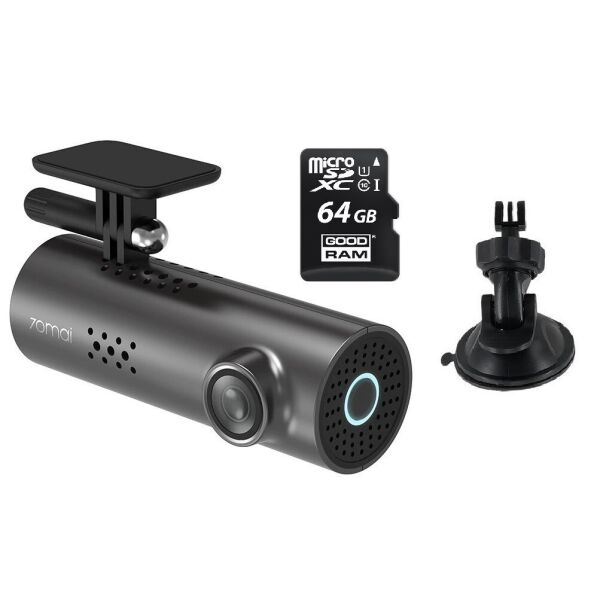 

Автомобильный видеорегистратор 70Mai Smart Dash Cam 1S WiFi DVR (Midrive D06) русское голосовое сопровождение + дополнительное крепление на присоске и MicroSD 64gb UHS-1