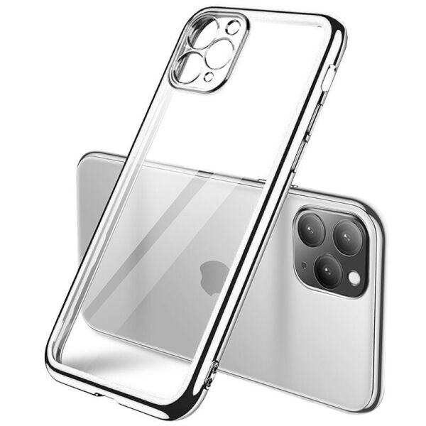 

Прозрачный силиконовый чехол глянцевая окантовка Full Camera для Apple iPhone 12 Pro Max (6.7")