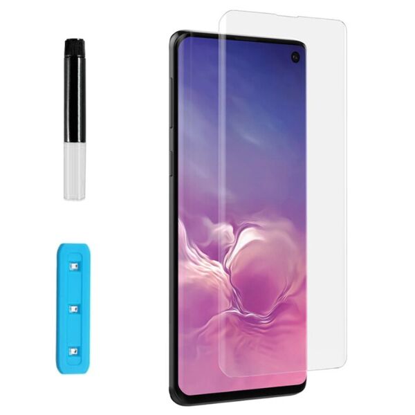 

Защитное 3D стекло Nano Optics с УФ лампой для Samsung Galaxy S10+