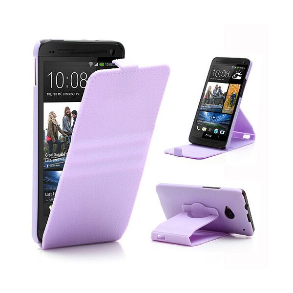 

Чехол книжка HTC One M7 801e пластиковый вращающийся, сиреневый