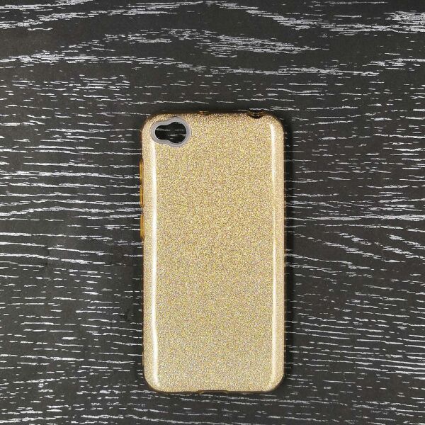 

Чехол накладка для Xiaomi Redmi Go силиконовый 3-в-1, Remax Case Glitter, золотистый