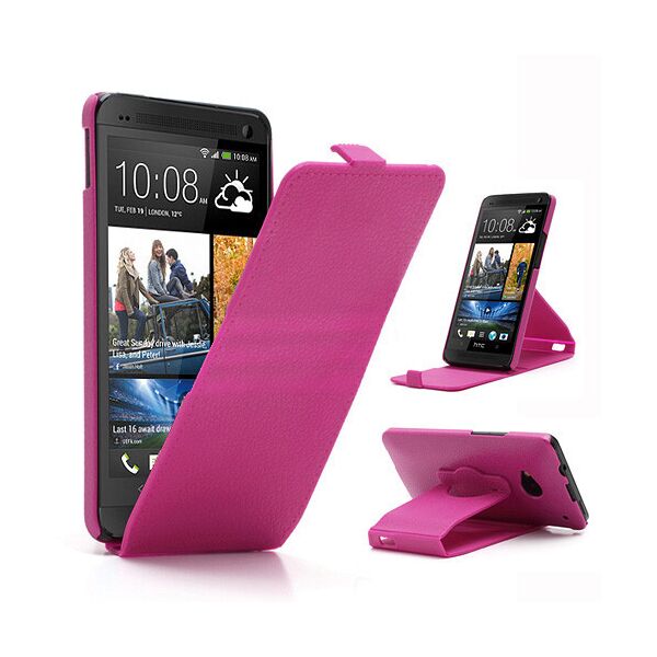 

Чехол пластиковый на HTC One M7 801e вращающийся, малиновый