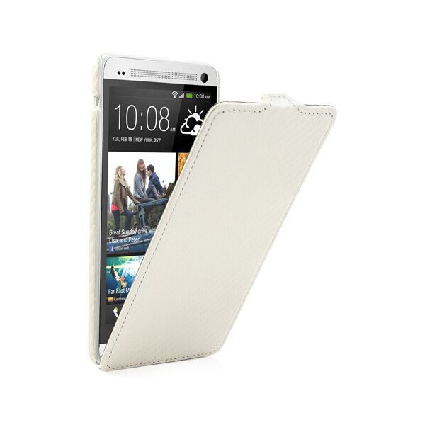 

Чехол HTC ONE MAX вертикальный флип, карбон Белый