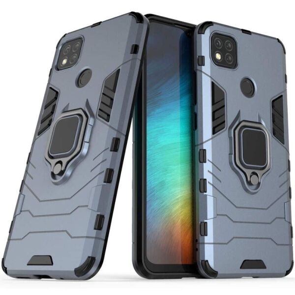 

Противоударный для Xiaomi Redmi 9C противоударный с кольцом, Robot Case, Темно-синий