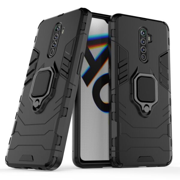 

Чехол накладка для Oppo Reno Ace противоударный силикон и пластик, Robot Case, Черный