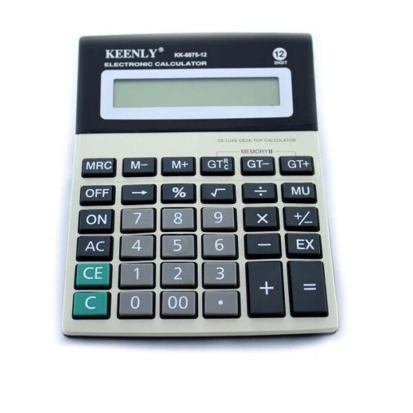 

Калькулятор настольный Keenly KK 8875-12, обычный, серый с черным