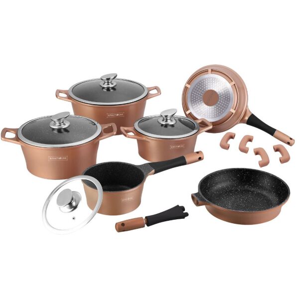 

Набор посуды Royalty Line RL ES-1014M с антипригарным покрытием 14 предметов Copper