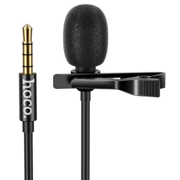 

Микрофон петличный проводной HOCO DI02, jack 3.5, 2м, черный