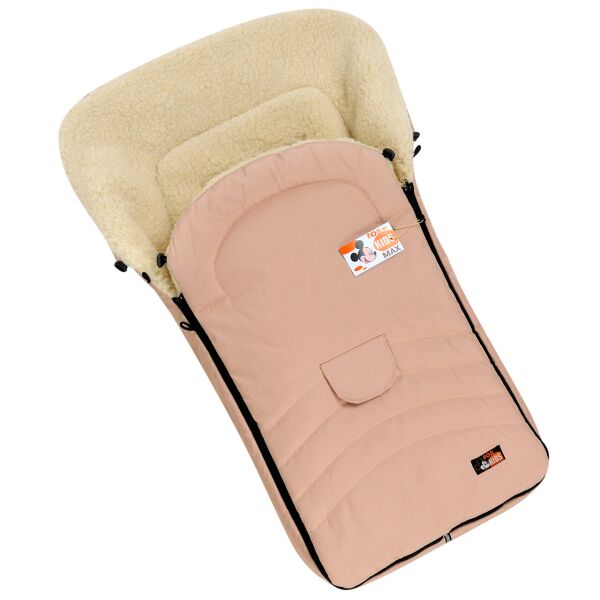 

Детский зимний конверт чехол For Kids на овчине с бахилами в коляску Maxi бежевый