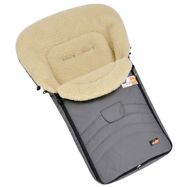 

Детский зимний конверт чехол For Kids на овчине с бахилами в коляску Maxi серый