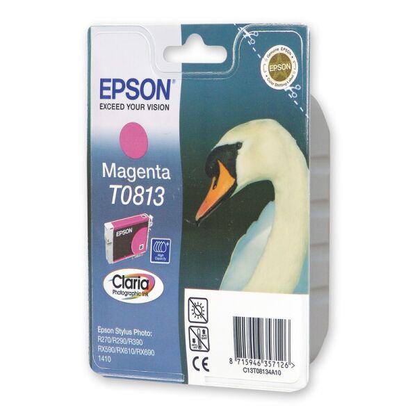 

Картридж Epson T0813 C13T11134A10 Magenta Stylus Photo 1410 R270 290 295 390 RX590 610 615 690 T50 59 TX650 65
