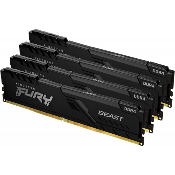 

Оперативная память Kingston Fury Beast Black DDR4 64 Gb (4x16 Gb) (KF436C18BBK4/64)