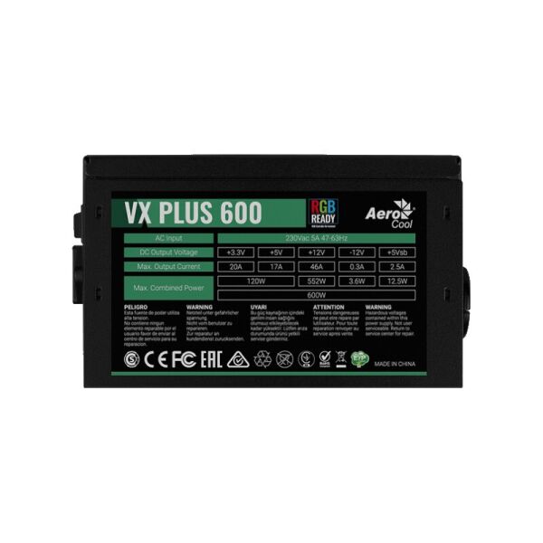 

Блок питания Aerocool Value Plus RGB VX Plus 600 RGB
