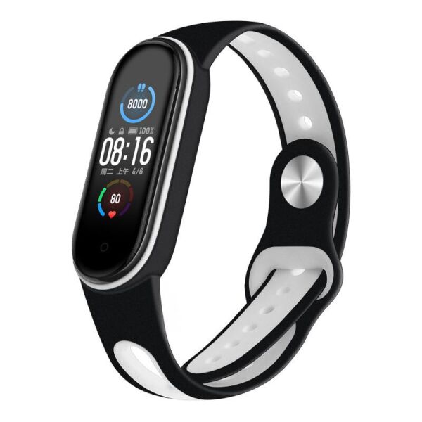 

Ремешок BeCover Sport Style для Xiaomi Mi Smart Band 5/Mi Smart Band 6 Black-White (705170)