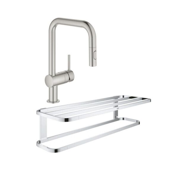 

Набор: смеситель для кухни Grohe EX Minta 32322DC2 + полка для полотенец Grohe EX Selection 41066000