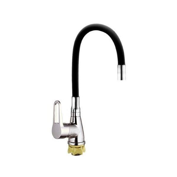 

Смеситель для кухни ZERIX SOP7 146 с черным гибким изливом ZX2654