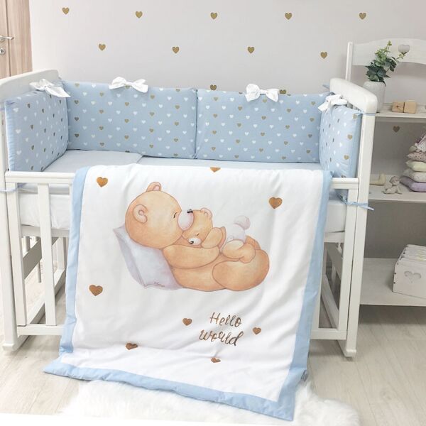 

Постельный комплект детского белья для новорожденны Happy Baby мальчик (6 пр)