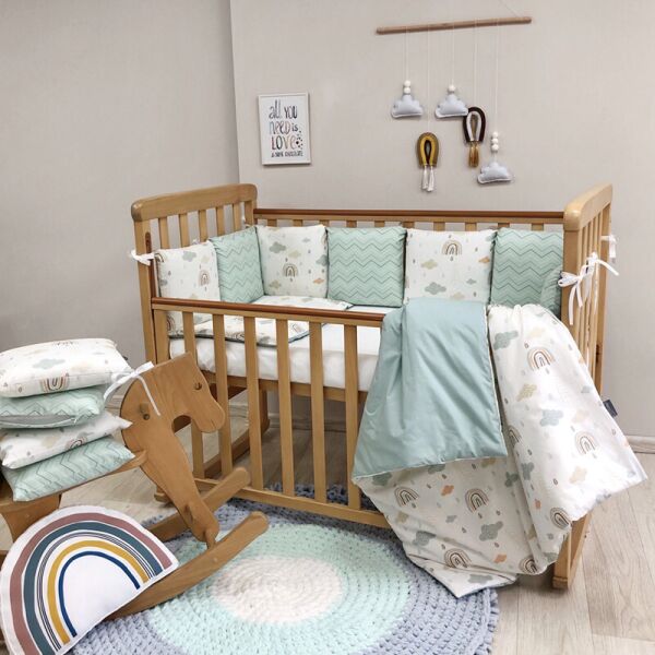 

Комплект детского постельного белья Baby Design Радуга (6 эл)