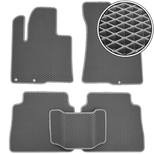 

Коврики в салон Kinetic для Hyundai Santa Fe '10-12 CM EVA-полимерные серые (комплект)
