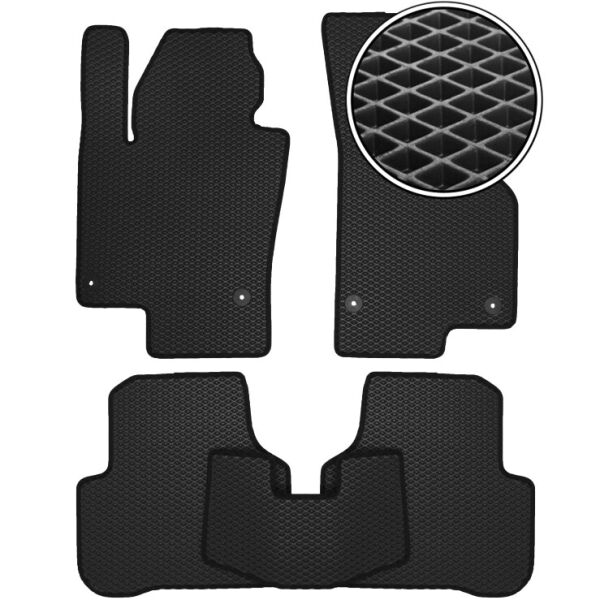 

Коврики в салон Kinetic для Mitsubishi Grandis '03-11 EVA-полимерные черные 1+2+3 ряд (комплект)