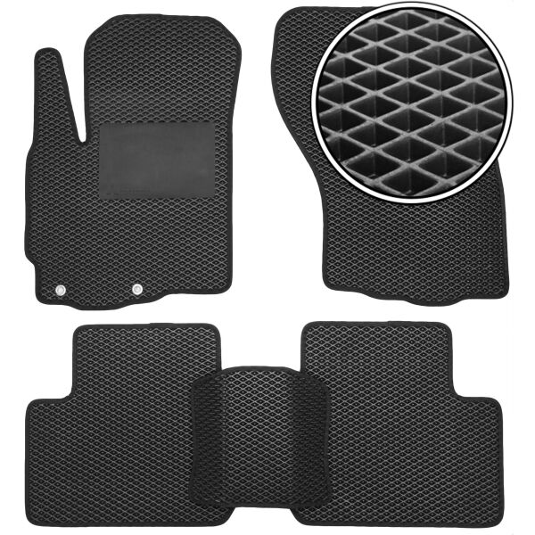 

Коврики в салон Kinetic для Mitsubishi Outlander XL '07-12 EVA-полимерные черные с подпятником (комплект)