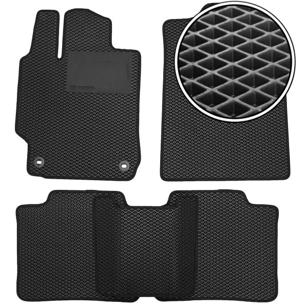 

Коврики в салон Kinetic для Toyota Camry V50/55 '2011 - 2017 EVA-полимерные черные с подпятником (комплект)