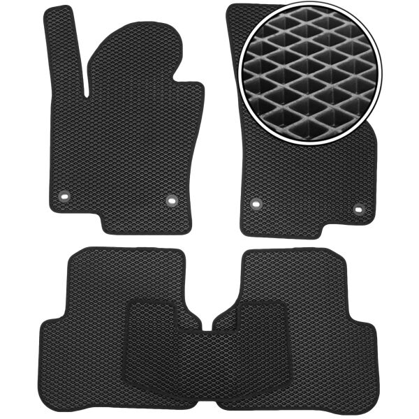 

Коврики в салон Kinetic для Volkswagen Passat B6 '05-10 овал. клипсы EVA-полимерные черные (комплект)