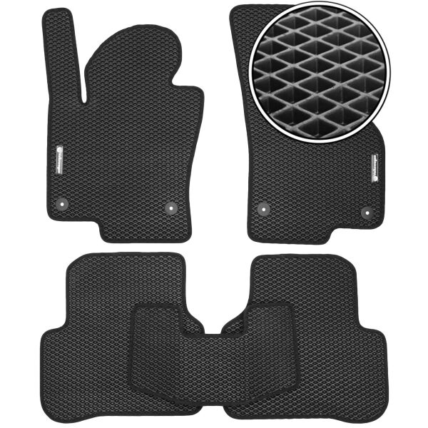 

Коврики в салон Kinetic для Volkswagen Passat B6 '05-10 EVA черные с 2 шильдиками (комплект)