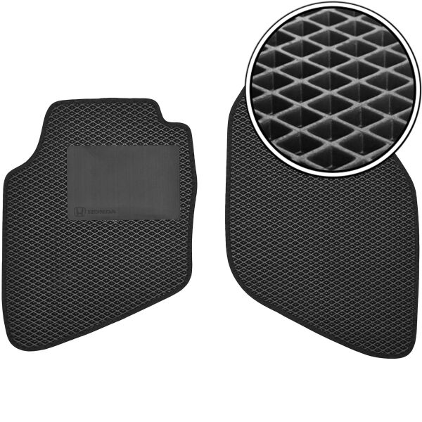 

Коврики в салон передние Kinetic для Honda Jazz '03-08 EVA-полимерные черные с подпятником (комплект)