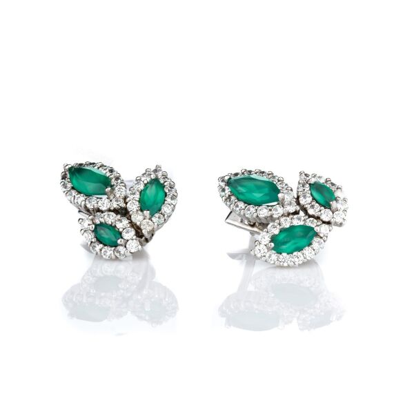 

Серьги из серебра с агатами и куб. циркониями (1527034)